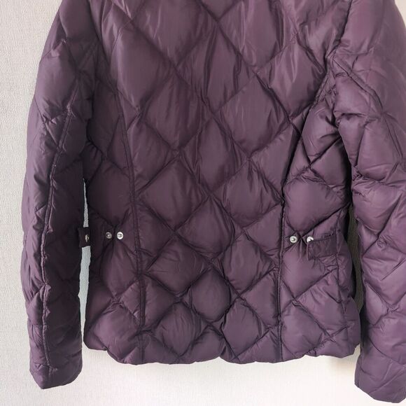 Y2K Eddie Bauer Goose Down Jacket Womens M Purple Bomber Puffy Puffer Coat - Picture 14 of 15